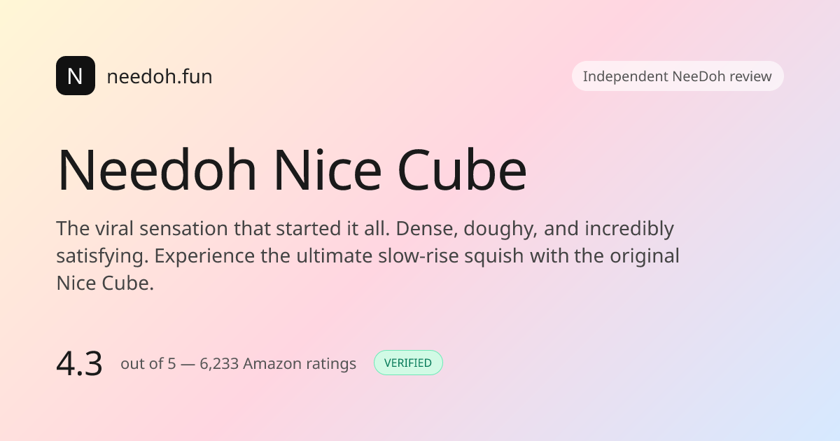 Needoh Nice Cube - The Satisfying Slow-Rise Stress Ball | Needoh Fun
